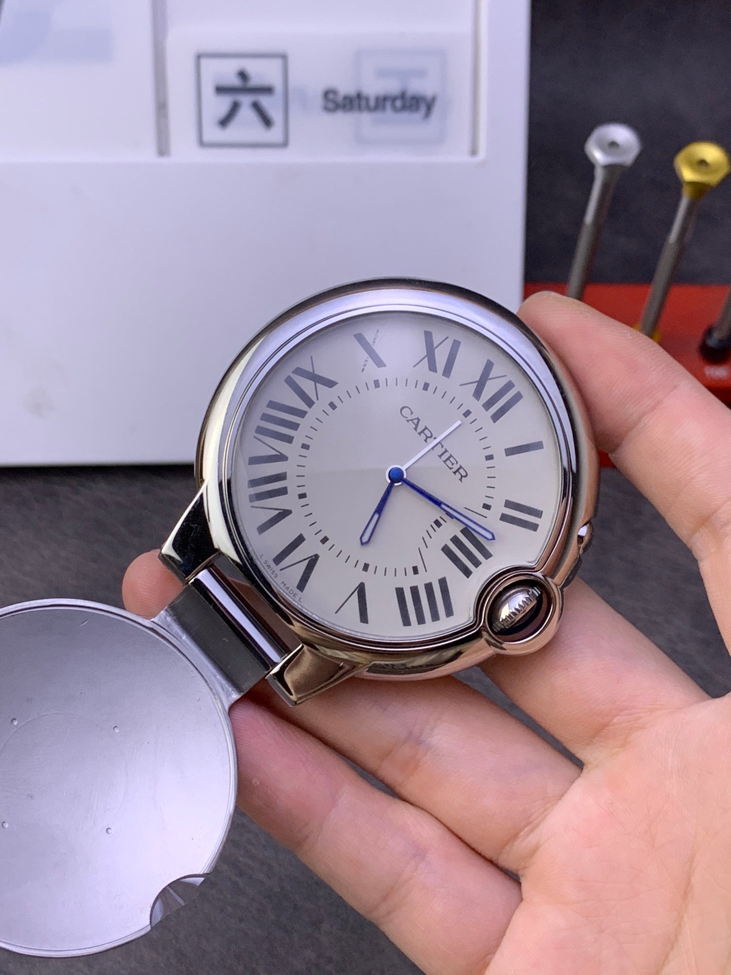 Cartier Stainless Steel Travel Clock