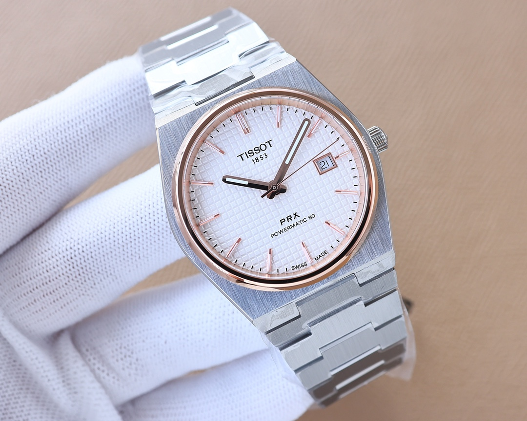 Tissot PRX Powermatic 80 - Rose Gold Bezel Dial - 40mm