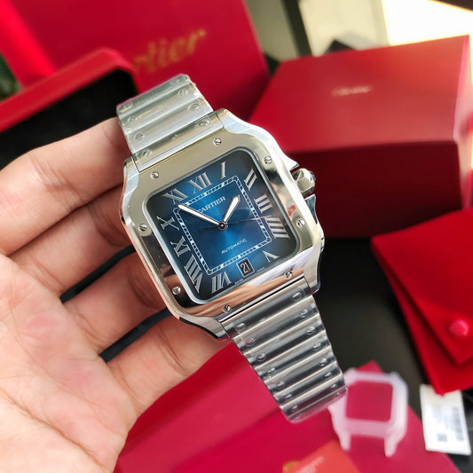 Cartier Santos Large Automatic Blue Dial