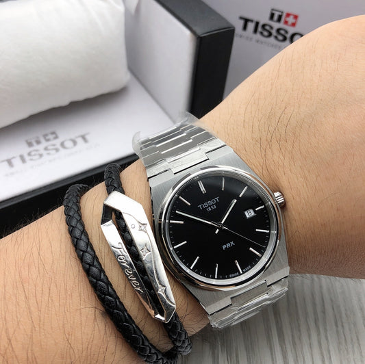 Tissot mens PRX 316L stainless steel case Dress Watch Grey